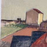 Oil on Canvas –“Rural Landscape with Barns” by Gustav‑Adolf Johansson