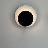 Vintage "Cirkle" wall lamp in black and white lacquered metal, Denmark 1970s
