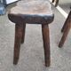 Pair of antique wooden chair stools vintage tree trunk décor