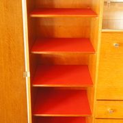 Chest of drawers wardrobe secretary showcase in blond wood 1960