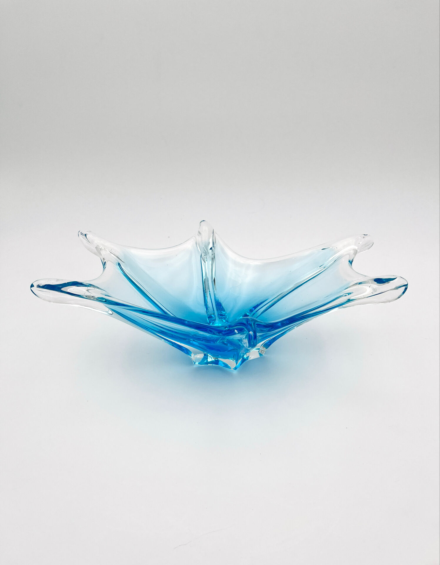 Murano Italy Deep Bowl - Organic Design Lagoon Blue