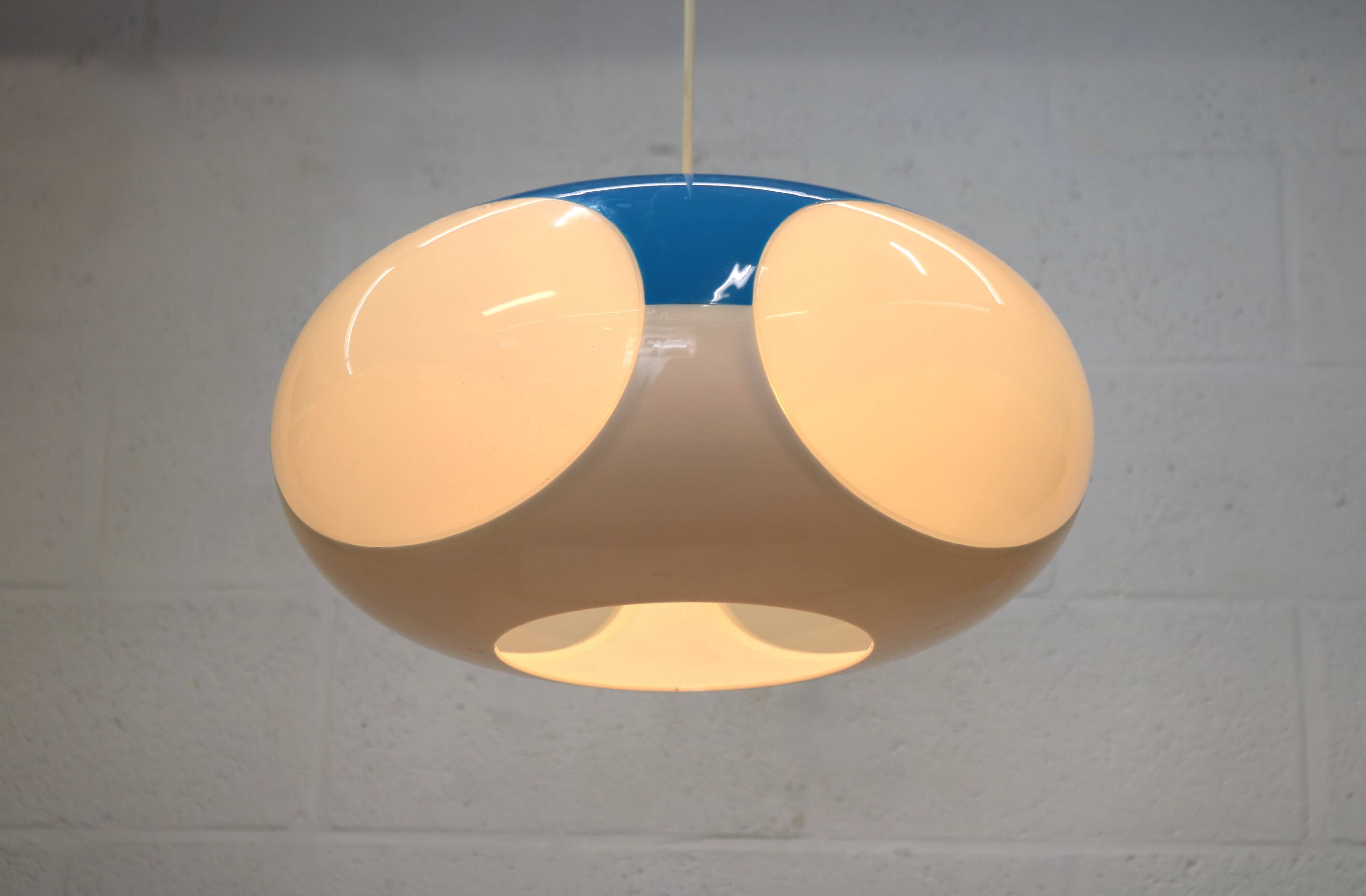 Unique Space age bug eye ufo lamp *** Massive Belgium *** blue and white