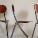 Old wooden chair and seated metal and round back