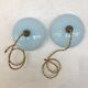Paire de suspensions vintage en opaline bleu pale