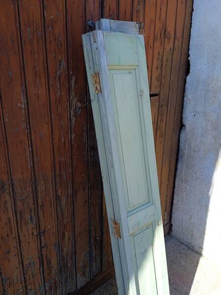 Set of shutters / 4 patinated woodwork elements 168 cm ep 1940