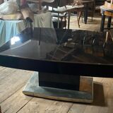 Black art deco extendable dining table made in 1930s czechia
