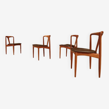 Ensemble de 4 chaises de salle à manger "Juliane" en teck par Johannes Andersen pour Uldum, Danemark 1960