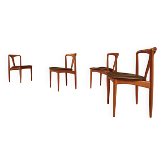 Ensemble de 4 chaises de salle à manger "Juliane" en teck par Johannes Andersen pour Uldum, Danemark 1960
