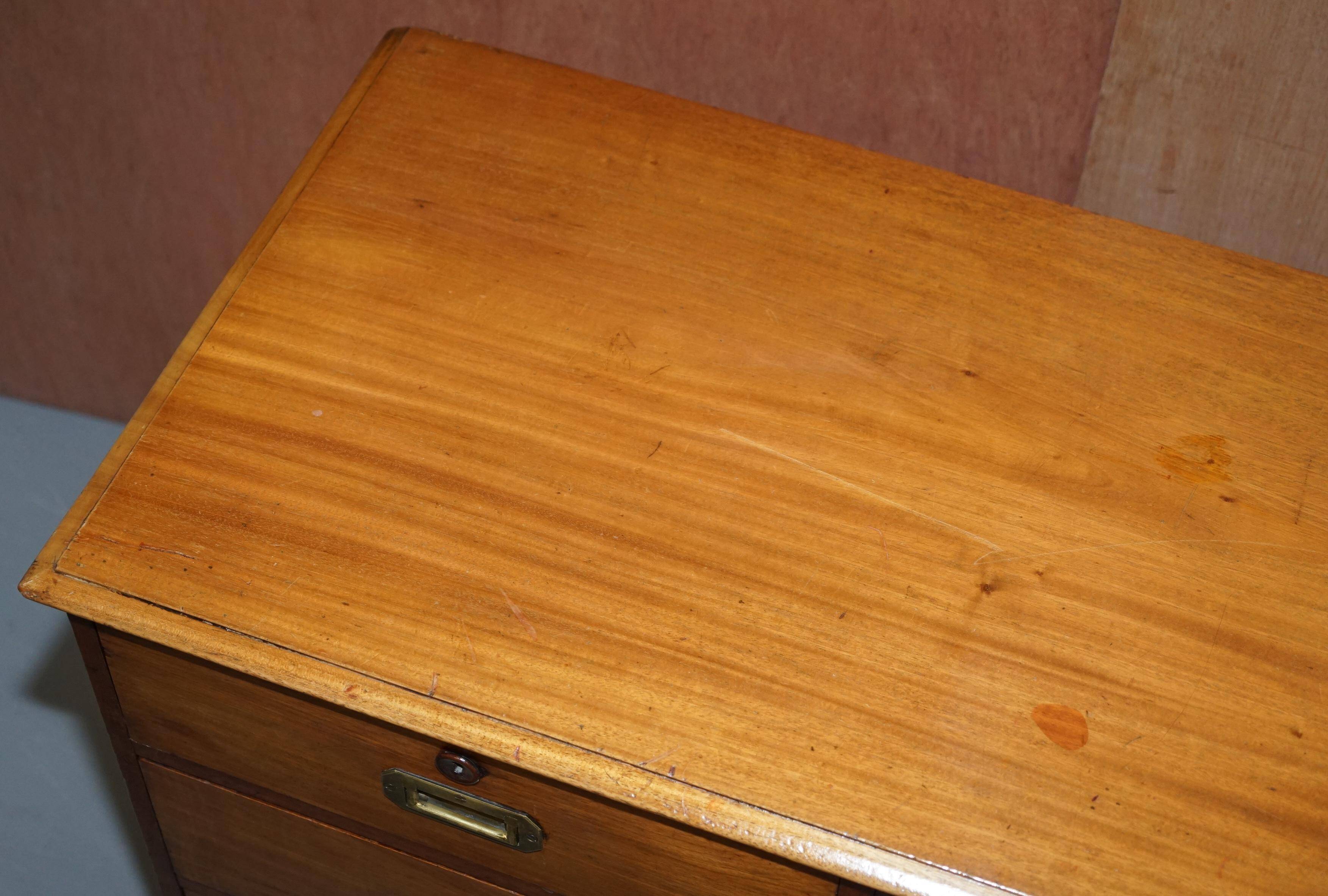 Victorian military commode in patinated walnut.