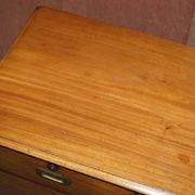 Victorian military commode in patinated walnut.