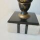 Superb pair of Art Deco enamelled brass cassolettes – black and white marble base – 1930s