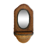 Miroir ovale en osier