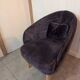 Designer armchair in aubergine velvet - High-end brand FAMA