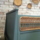 Baby bed feet compass and woven wicker