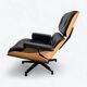 Fauteuil et repose-pieds hauts Herman Miller Original Eames, noir et chêne