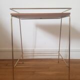 Metal and wood end table