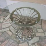 Circular glass dining table in the style of Gastone RINALDI - 70'