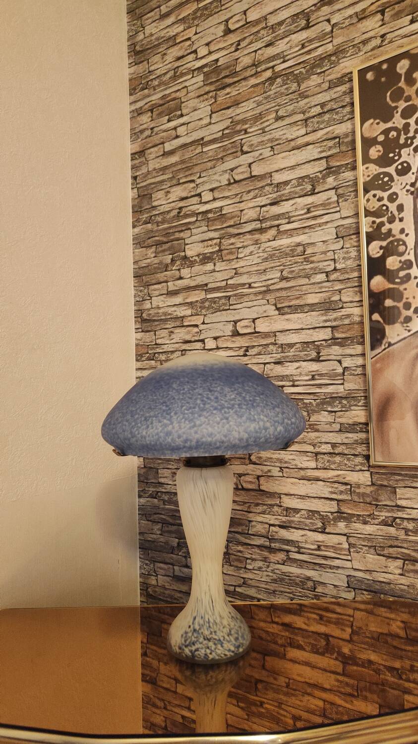 Mushroom lamp 1990 white and blue