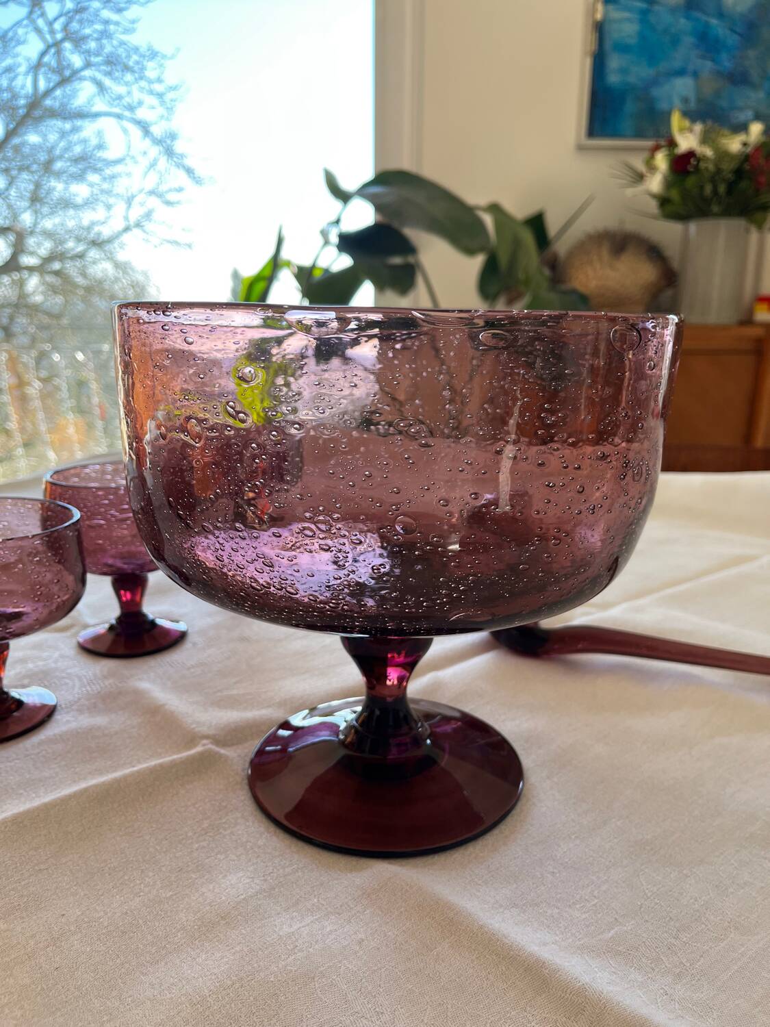 Service en verre bullé