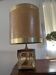 Lampe dorée ceramique des années 70