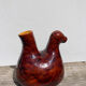 Zoomorphic pitcher bird / hen 1970 glazed ceramic brown and yellow