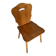Vintage 1960s Brutalist Blonde Wood Farm Chair #E037