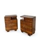 Tables de chevet Art déco italiennes en noyer, années 1940.