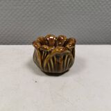 Bougeoir en glaçure dorée par le céramiste danois Michael Andersen