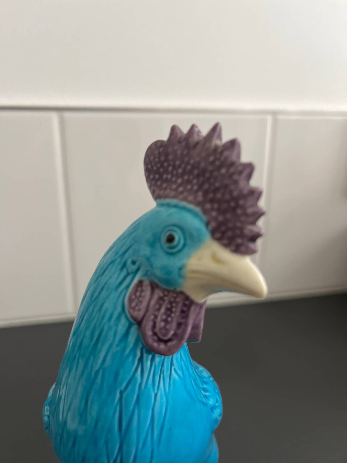 Turquoise porcelain rooster from China