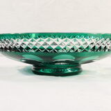 Fruit cup in green cut crystal