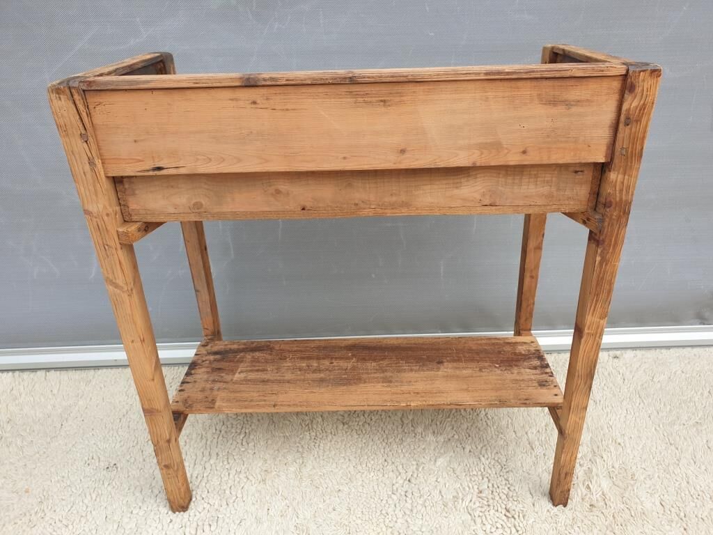 Rimmed table Norman country console in Pine