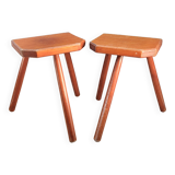 Duo tripod stool solid wood