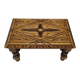 Small vintage carved solid wood footrest bench