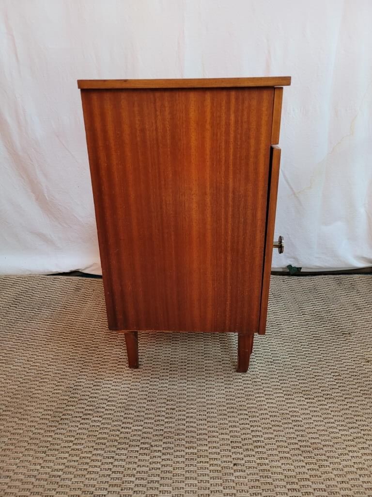 Bedside wood veneered, compass feet