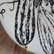 Flat plate Gien France vegetable garden decoration black and white courgettes