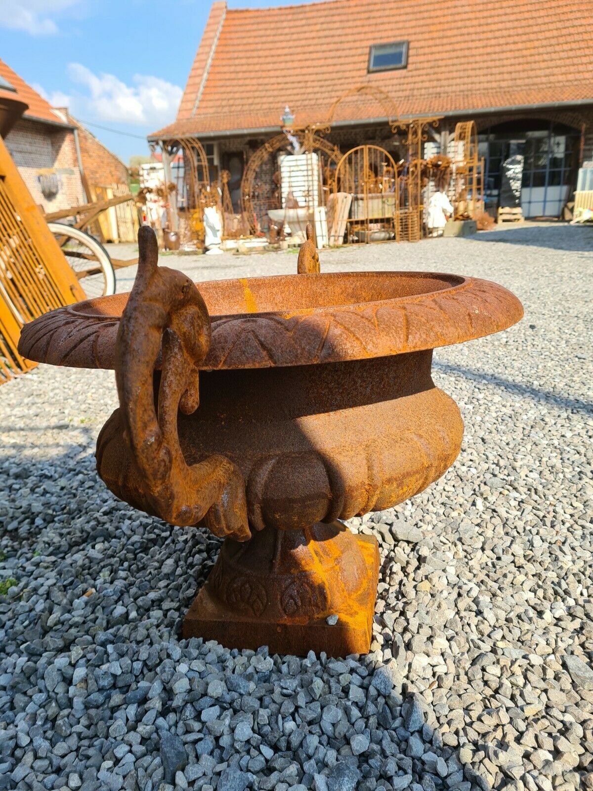 cast iron-eared medici vase