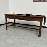 Antique work table in solid cherry and acacia