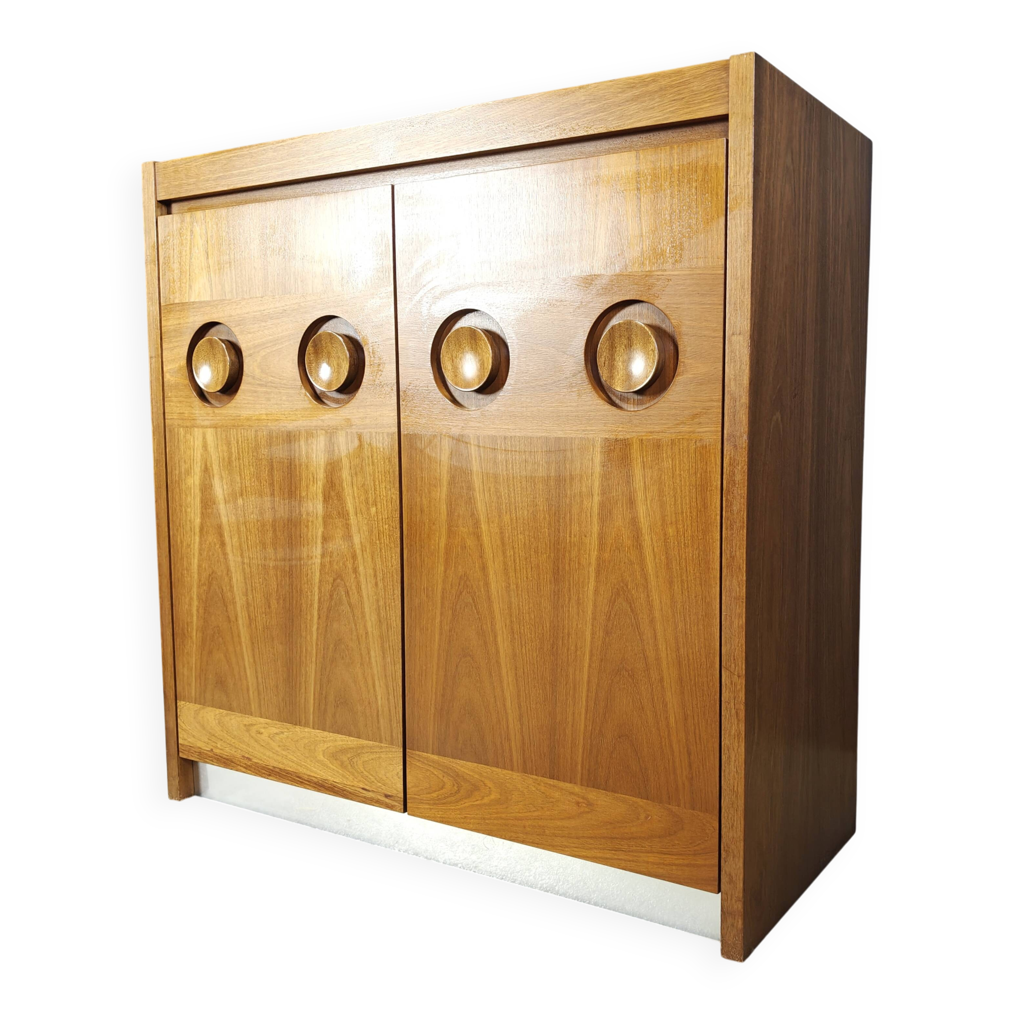 Meuble bar brutaliste vintage des années 1970