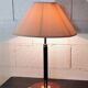 Vintage Wooden, Brass & Leather Table Lamp – 1970s