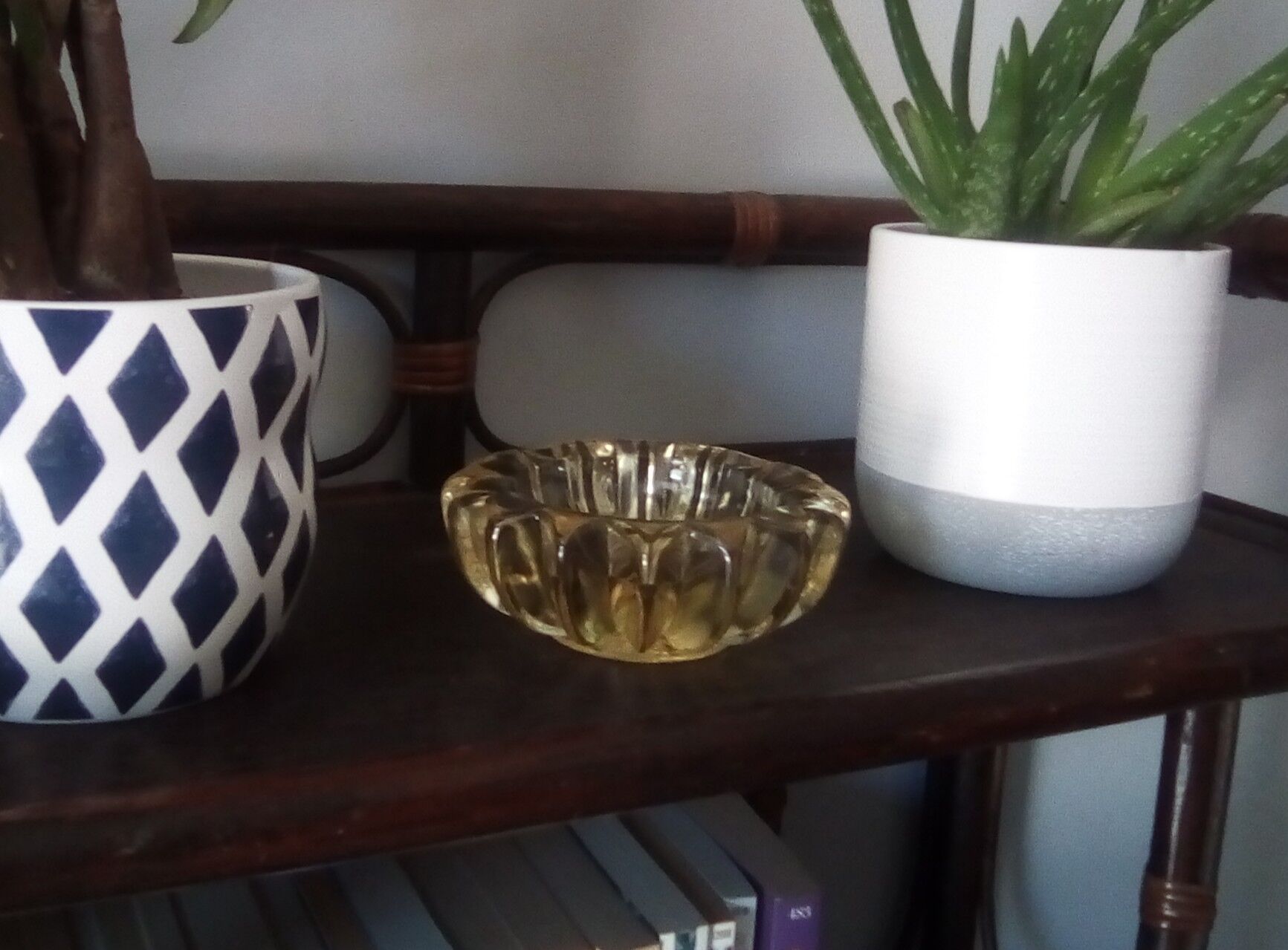 Vintage crystal ashtray, signed P.D Avesn 1940