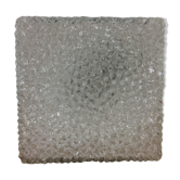Applique carrée holophane en verre ciselé, années 60