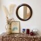 Minimalist round wooden mirror
