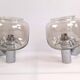Chrome-plated metal and glass wall lights, 1970
