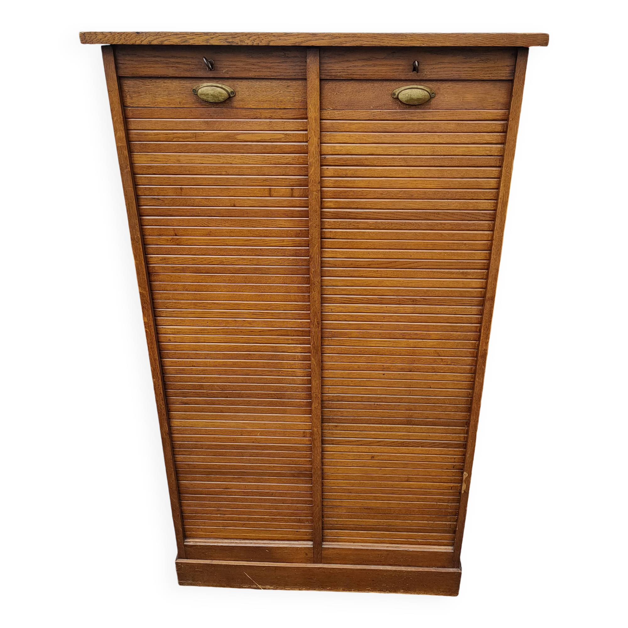50s double curtain filing cabinet