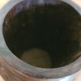 Wooden pot with Vintage sculptures