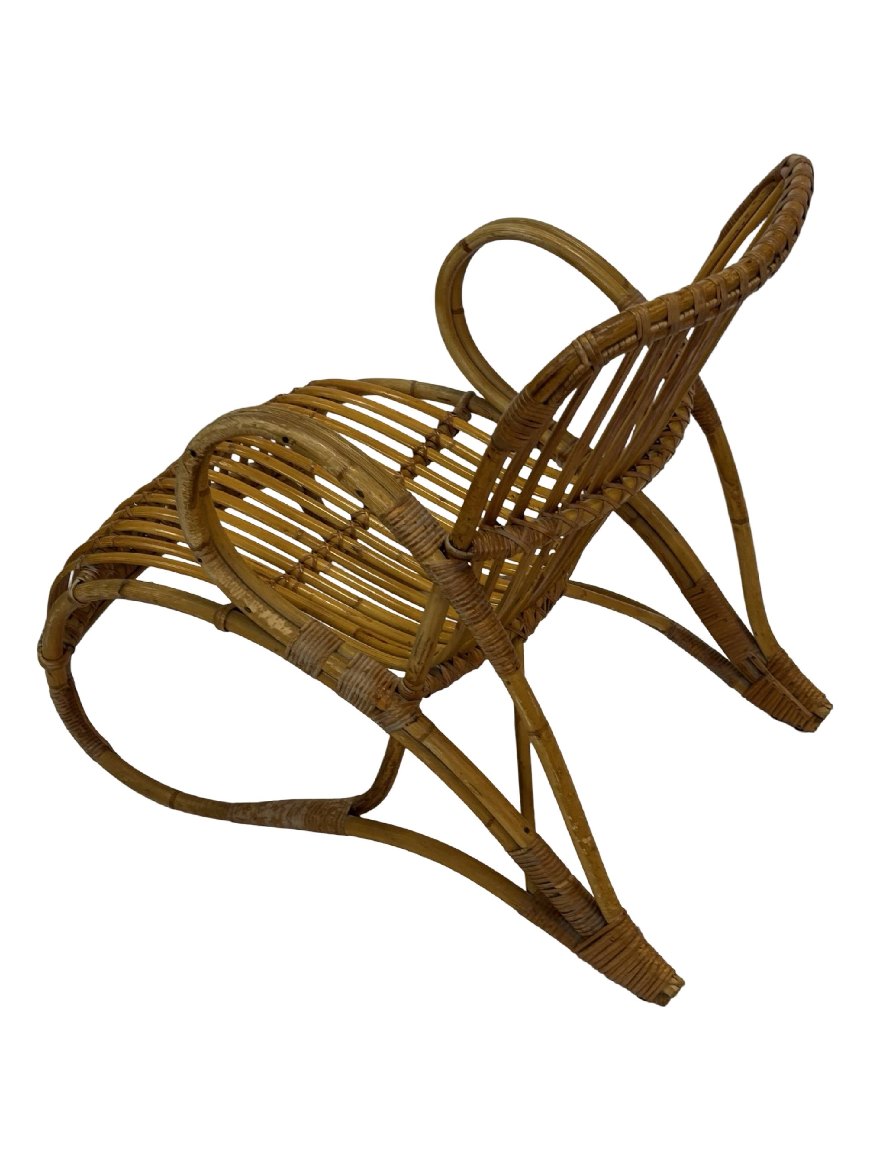 Vintage Rattan Chair Dirk Van Sliedregt Rohe Noordwolde 1960