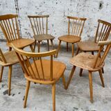 Set of 7 antique bistro chairs