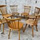 Série Lot de 7 anciennes chaises bistrot