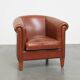 Cowhide Leather Club Armchair in a Cognac Color