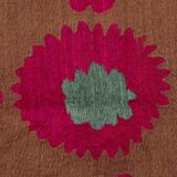 Tapisserie - Faded Red Suzani Table Cloth - Uzbek Embroidery Neutral Textile